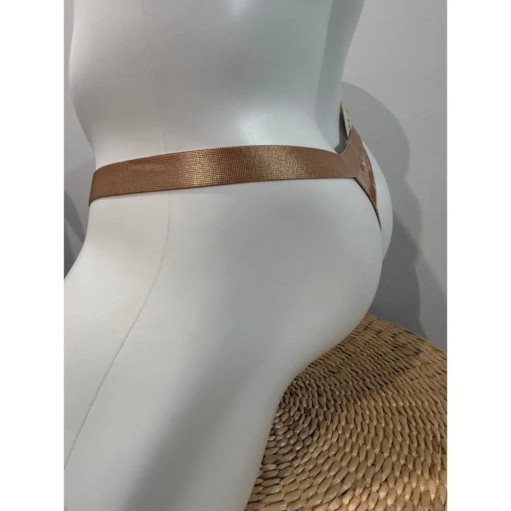 Cosabella Never Say Never Men's Italian Lace Thong Nude Beige Size XL NWT